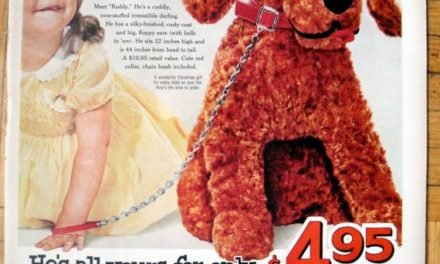 1958 Toy Stuffed Puppy Sale -Red Heart Dog Food-Original 13.5 * 10.5 Magazine Ad