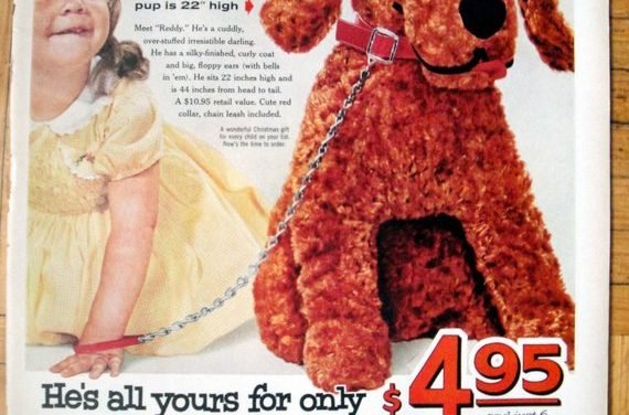 1958 Toy Stuffed Puppy Sale -Red Heart Dog Food-Original 13.5 * 10.5 Magazine Ad