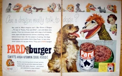 1954 Kukla Fran + Ollie -Pard Dog Food -Original 2 Page 13.5 * 10.5 Magazine Ad-Pet Food