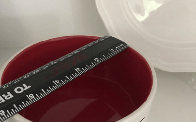 Rae Dunn Rae Dunn By magenta LL Large Letter DOGS RULE dog cat pet food or water bowl with red interior. Measures about 6”. Brand new