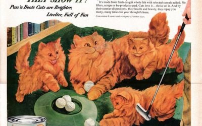 1953 Persian Cat Kittens -Puss'n Boots Cat Food Red Original 13.5 * 10.5 Magazine Ad-Pet Food