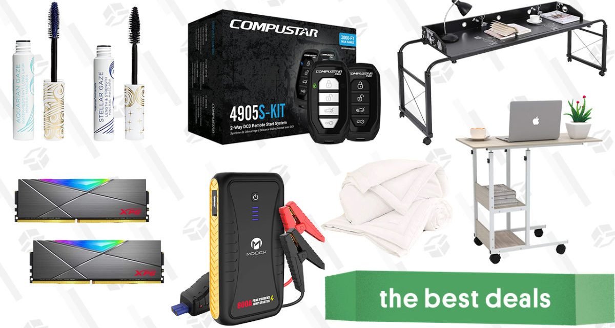 Sunday's Best Deals: Compustar Remote Start Kit, Buffy Cloud Comforters, XPG Spectrix RAM, Pacifica Vegan & Clean Mascara, Moock Jump Starter, and More