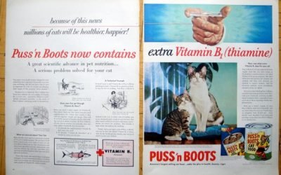 1956 Puss'n Boots Cat Food Chandoha Photo-Original 2 Page 13.5 * 10.5 Magazine Ad-Pet Food