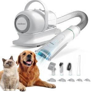 pet grooming kit, Neabot Neakasa P1 Pro pet grooming kit, Neabot P1 Pro review, Pet grooming vacuum kit, Low-noise dog grooming kit, Home pet grooming solution